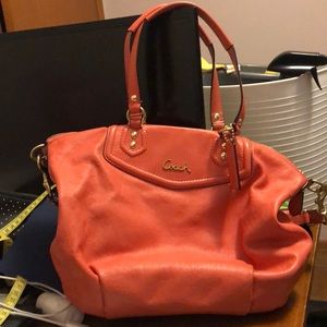 Coach Coral-Orange Totes Used